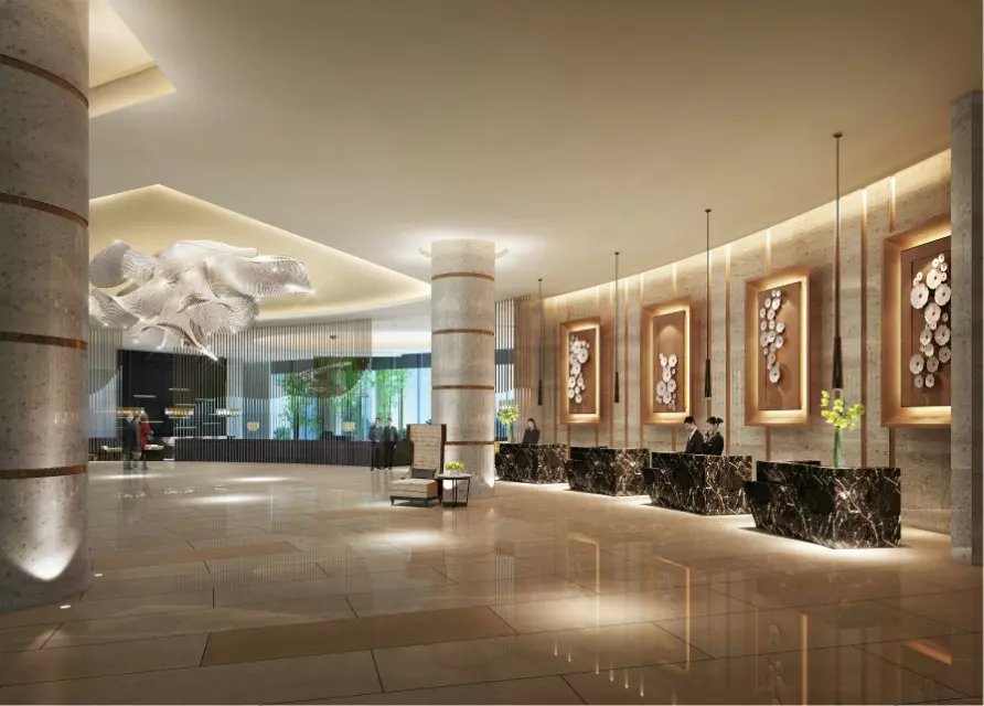 深圳酒店设计 - 恢弘大气的酒店前台设计牵动着甲方的心